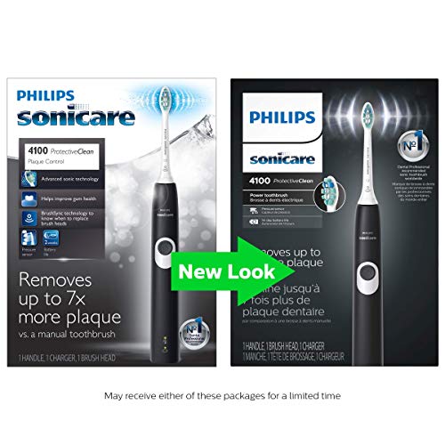 Philips Sonicare ProtectiveClean 4100 escova de dentes elétrica recarregável, preto, HX6810/50