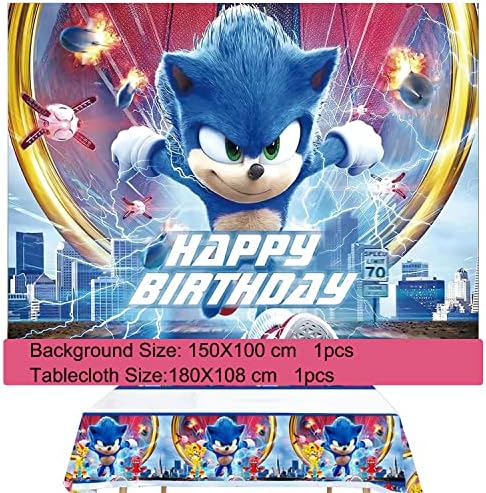 Sonic Party Supplies Supplies de festas, cenário Sonic para festa de aniversário Sonic Theme Birthday