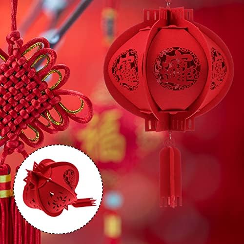Ornamento Vermelho Escebido 2023 Ano das Lanternas de Coelho Lanternas Chinesas 3D Red Lanternas
