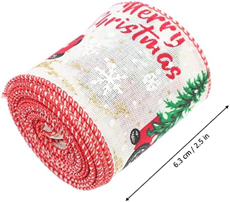 Toyandona Roll of Christmas Fabric Ribbon Christmas Tree Decoration Ribbon para embrulho de