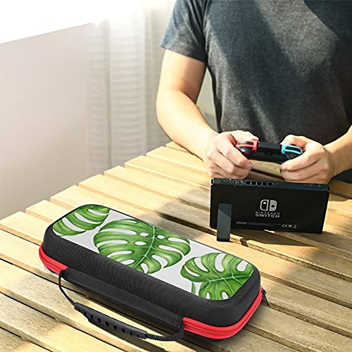 Caixa de transporte para a caixa Nintendo Switch Case aquarela Monstera deixa a capa de protetor