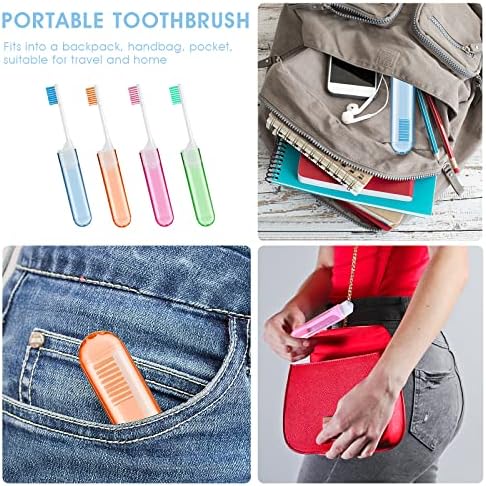 Wllhyf 4 pcs a granel dobrar a escova de dentes kit de dentes portátil portátil e confortável