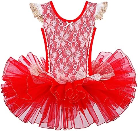 Derramado para meninas dança de balé tutu Skirted Princess Dress 3-8 anos