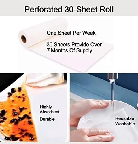 Toalhas de papel Super Bamboo laváveis ​​e reutilizáveis ​​- naturalmente resistentes ao odor, altamente