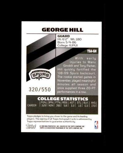 Cartão de Rookie de George Hill 2008-09 Autografos de assinatura TOPPS TSAGH /550 - Basketball