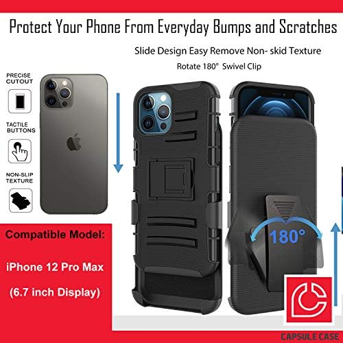 Ohiya Case Compatível com o iPhone 12 Pro Max [Proteção militar Proteção à prova de choque de choque