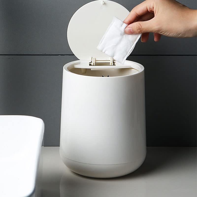 Genigw pequeno lixo de plástico redondo pode lixeira de lixo de lixo com tampa superior para banheiros Cozinhas em casa escritórios