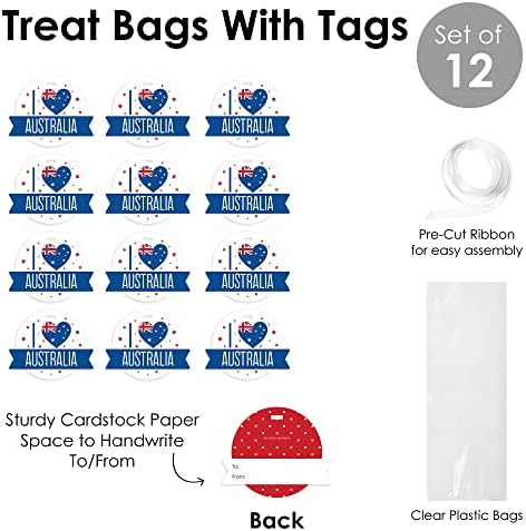 Big Dot of Happiness Australia Day - G'Day Mate Aussie Party Clear Goodie Sacos - Treat Bags
