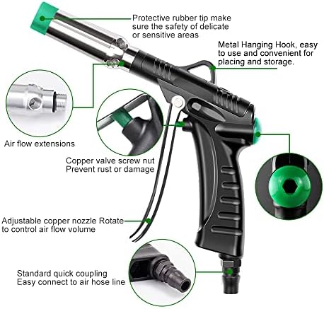 Pistola de sopro de ar com bico de alto fluxo, ferramenta de acessório de compressor de ar pneumático Pun de limpeza