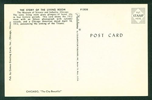 Sala de estar do Museu de Ciência e Indústria de 1912, Chicago Historic Vintage Postcard