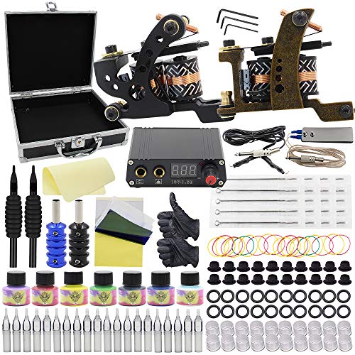 Kit de tatuagem de autentr - kit de máquina de tatuagem completa, incluindo metralhadora tatuagem