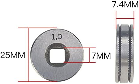 2pcs 0,8/1,0 mm Rolos de rolo de rolos Groove Fio Roletes de acionamento de alimentação 25 mm0,8 mm 1,0 mm Groove