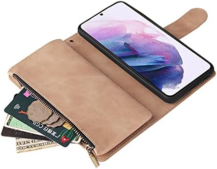 Caixa da carteira lowpznve para Samsung Galaxy S21 Fe 5g com slots de cartão para homens mulheres,