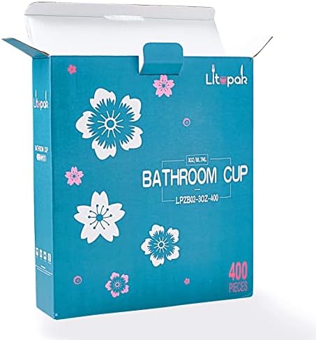 LITOPAK 400 Pack 3 onças Copos de banheiro descartáveis, xícaras de enxaguatório bucal descartáveis