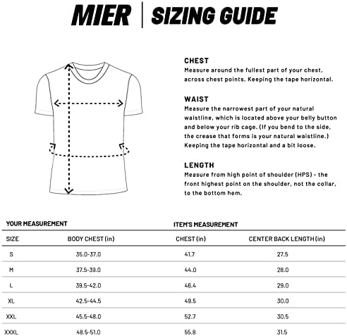 Mier Men's Quick Dry Workout Shirts Wicking Wicking Running Athletic Performance Camisetas Recicladas Top Tee
