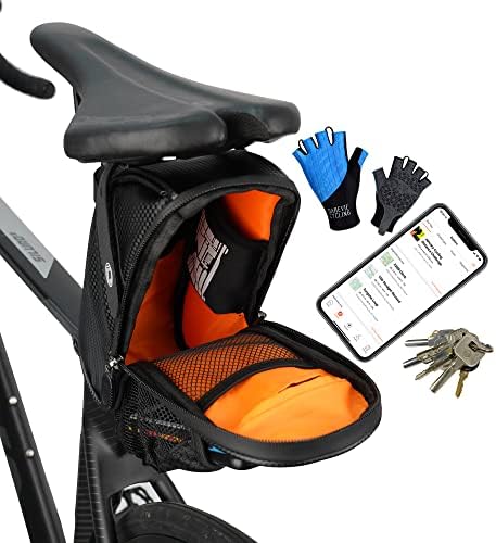 Darevie Saco de assento de bicicleta resistente à água, bolsa de sela de bicicleta sob o assento, pacote de