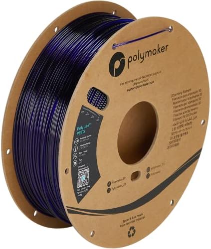 Polymaker PETG Filamento 1,75 mm, 1 kg PETG forte 3D Filamento Blue escuro - Polilita PETG Blue 3D Filamento