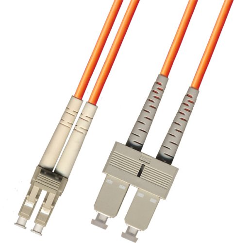 2 metros de cabo de fibra óptica duplex multimodo - LC para SC - laranja