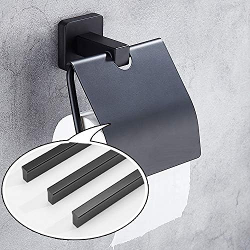 ZLXDP Conciso Montagem de parede preta Polícia de papel higiênico banheiro banheiro aço inoxidável Rolo