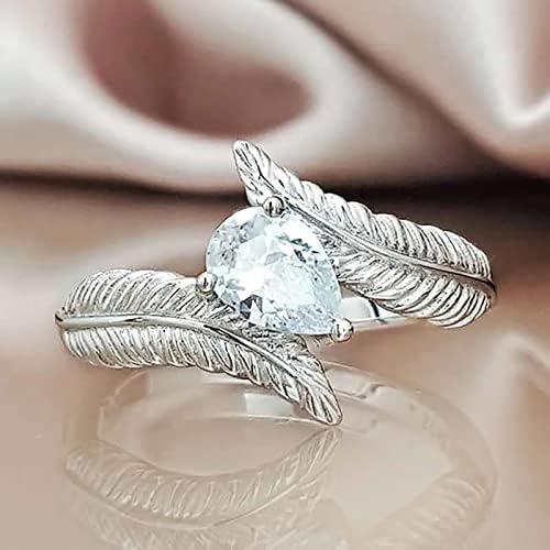 2023 Nova personalidade Creative Leaf Diamond Noivado anel de casamento para mulheres 17 milhas de jóias