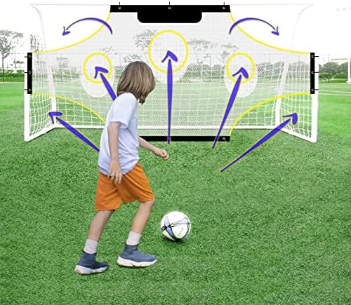 Vancl Soccer Goal Target Training Nets Com 7 Zonas de pontuação amarela destacadas Equipamentos de treinamento