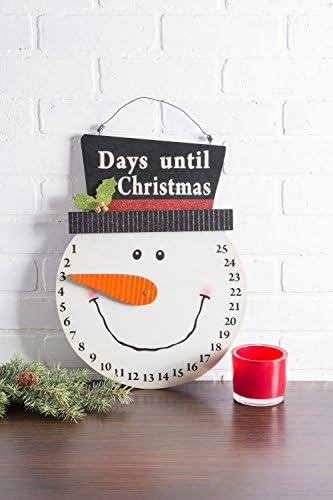 Dii Christmas Advent Collection decorativo e reutilizável calendário de contagem regressiva de madeira, 16.5x12.75,