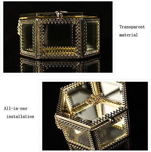 Caixas de jóias QTT Organizador europeu de jóias de vidro de estilo europeu simples geométrico transparente
