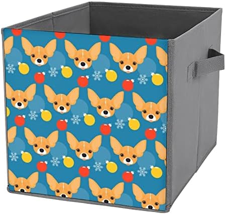 Chihuahua cães animais de estimação caixas de armazenamento dobráveis ​​Cubos Organizador Caixas de armazenamento de tecido da moda insere gavetas de cubo 11 polegadas