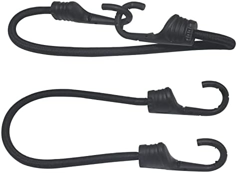 Cordas de bungee de 4 peças com ganchos tiras de corda elástica preta Cordos de bungee pesados ​​para tampas de