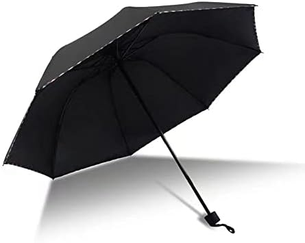 Umbrella de viagem, chuva ou brilho guarda-chuva dobrável, abertura automática à prova de vento e guarda-chuva de encerramento, punhado de sol compacto e leve, guarda-chuva, guarda-chuva de negócios para homens e mulheres, protetor solar de cola preta e guarda-costas portáteis de proteção UV