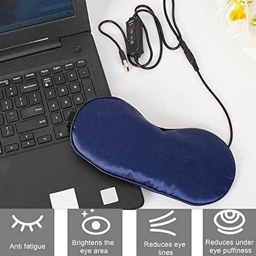 Máscara ocular aquecida com pele do USB Máscara de olho para dormir multifuncional azul escuro