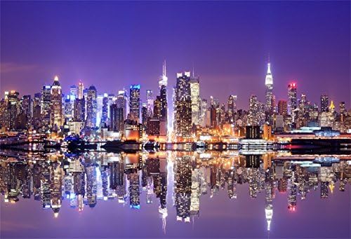 LFEEY 5x3ft New York City Night View Photo Backdrop Cidade Americana Cidade Famamos Famosos Marcadores de Armazenamento