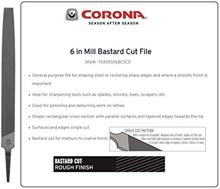 Corona Fe405506bc0cd Mill Bastard Cut Archet Cardado, 6 polegadas