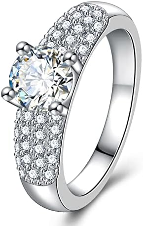 Anel de moda com platina importada de ouro rosa e prata de amarelo rosa e anel de noivado de diamante de diamante, homens legais anéis