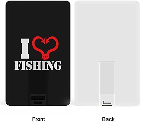 Eu amo o gancho de pesca USB 2.0 Flash-DRIVES Memory Stick Credit Card Shap