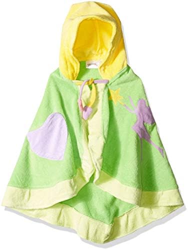 Toalha de capuz de fada verde infantil para meninas com asas de fadas divertidas e flores