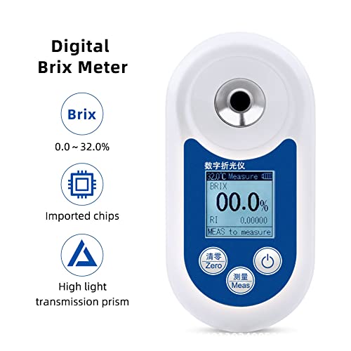 Digital Brix Refratometer Faixa de 0 a 55% com ATC