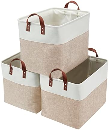 Decomomo grandes cestas de armazenamento | Bincos de armazenamento de armário 17x12x13inch cestas de tela para lençóis de pano de berçário de lavanderia de armazenamento