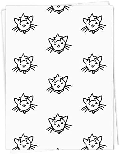5 x A1 'Star Cat' embrulhar folhas de papel/embrulho