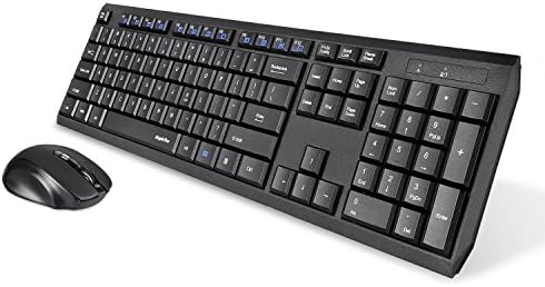 EagleTec K104 Teclado sem fio e mouse combinada magra, plana e silenciosa, ergonômico tamanho 104 teclado teclado