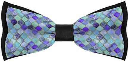 Cobalt Blue Marroqucan Tile Pattern de gravata borboleta masculino