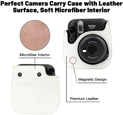Caso de proteção para Fujifilm Instax Mini 11 12 9 Câmera instantânea, capa premium de bolsa de couro PU com cinta removível, capa de câmera com mini álbum de fotos, o álbum para fujifilm instax mini Camrea