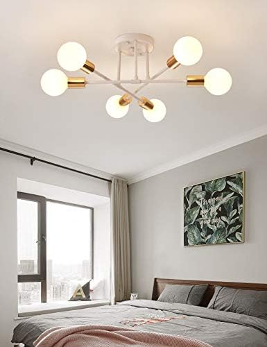 GDLMA Modern Sputnik Candelier Luz de teto com 6 luzes para quarto, sala de estar, sala de jantar,
