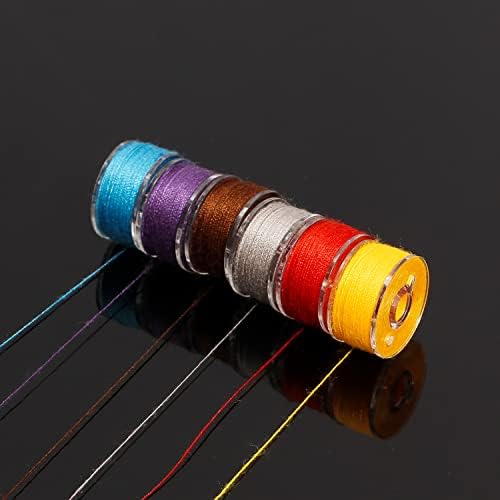 144 Colors PreWound Bobbin Thread Tamanho de plástico A SA156 Classe 15 Polyester Thread 4Box
