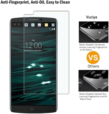 Vuciya [3 pacote] Protetor de tela de vidro temperado para LG V10 ，9H HDUND HD Anti-arranhão à prova de