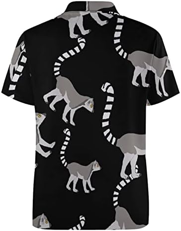 Lemur Monkey Men manga curta pólo-camiseta casual camiseta