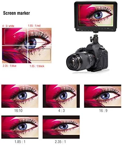 Monitor de câmera S7 7 HDMI 1920x1200 4K Full HD Monitor para Sony GH4 A7R Mark-ii US Plug Black