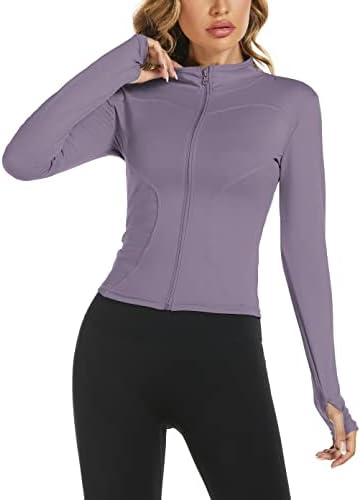 Aolpioon Women's Workout Jacket Yoga Running Slim Fit