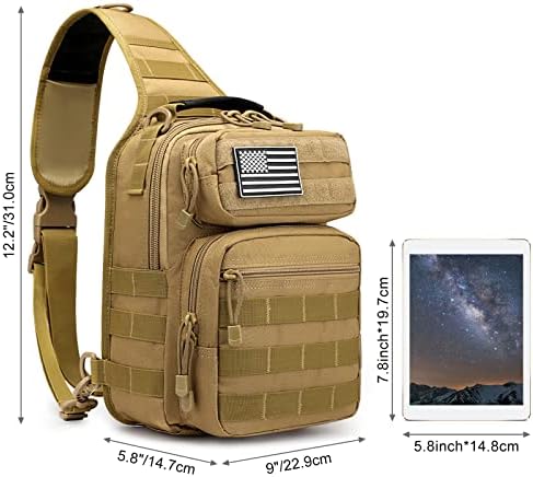 G4Free Tactical Sling Backpack Backpack Militar Rover ombro Sling Pack Molle EDC Pacote de peito Crossbody Small Crossbody