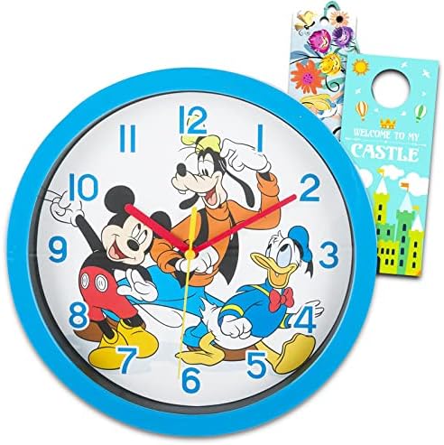 Relógio de parede do Mickey Mouse - pacote de decoração da sala da Disney para crianças, adultos com relógio